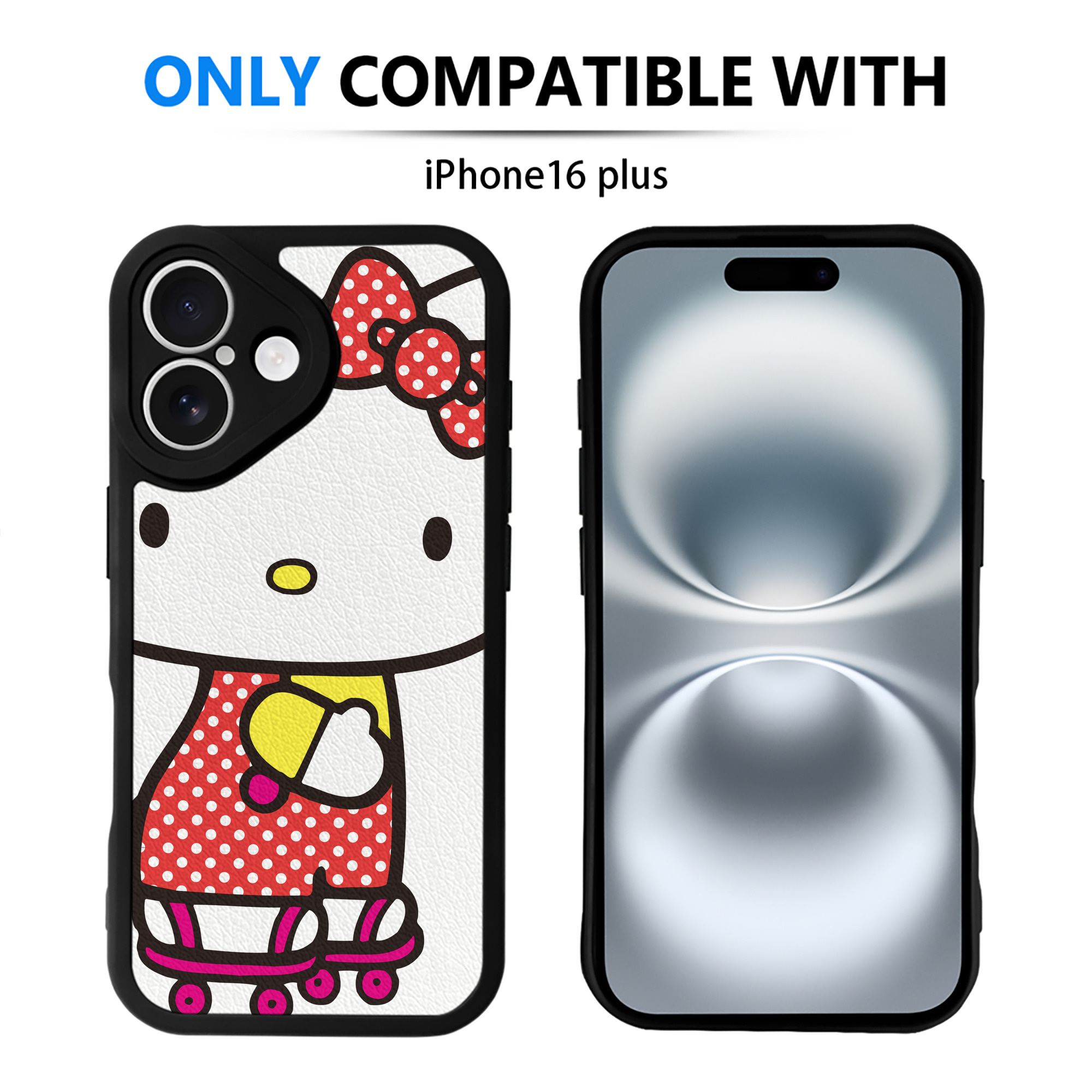 （画像用） Hello Kitty ハローキティ 【iPhone 16シリーズ対応】シリコンスマホケース（レザー調） 材質：シリコン
